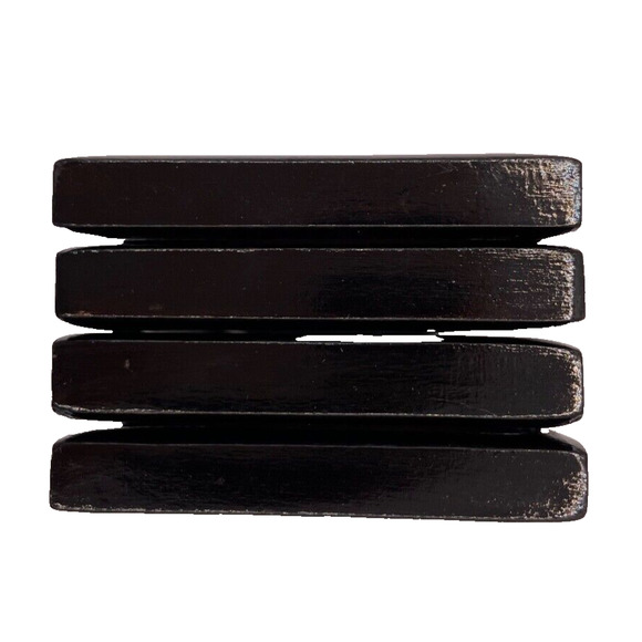 Vintage Asian Folding Screen Mini 4 Silk Panel Hand Painted Wood Bird/Floral - Picture 7 of 10